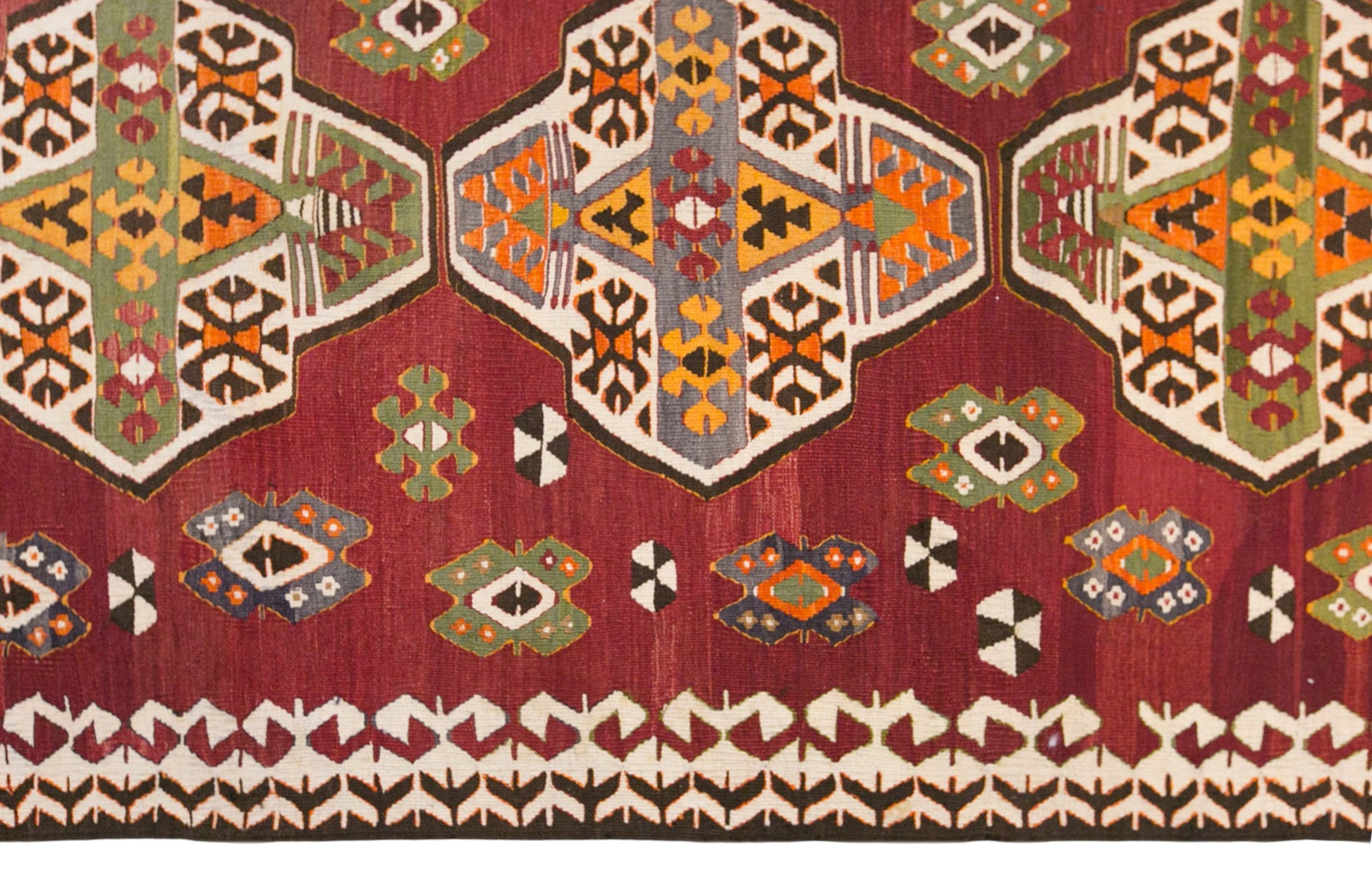 Vintage Turkish Kilim Rug, 5.9 x 11.6 ft, 180 x 355 cm, Handwoven Wool Kilim