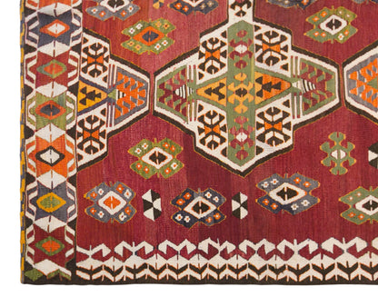 Vintage Turkish Kilim Rug, 5.9 x 11.6 ft, 180 x 355 cm, Handwoven Wool Kilim