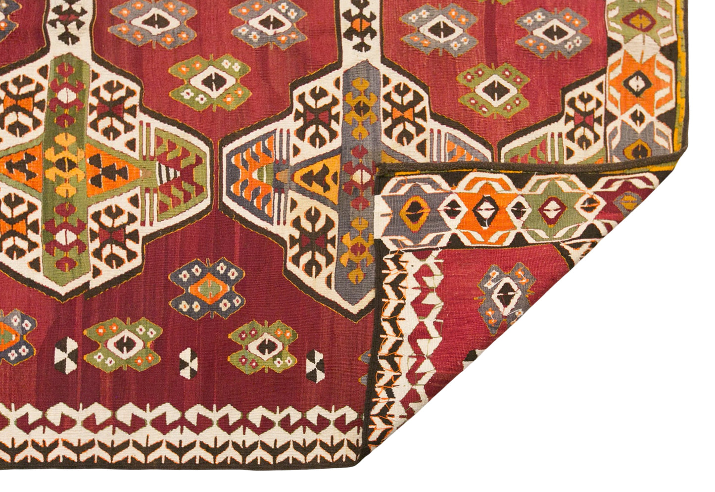 Vintage Turkish Kilim Rug, 5.9 x 11.6 ft, 180 x 355 cm, Handwoven Wool Kilim
