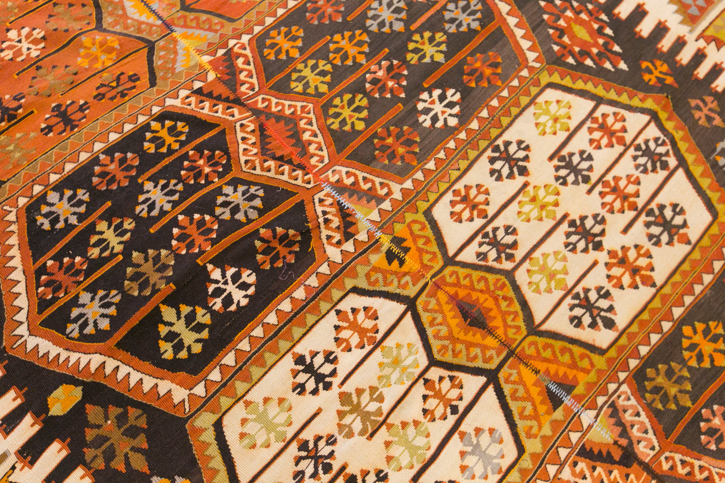Vintage Turkish Kilim Rug, 5.9 x 13.0 ft, 180 x 395 cm, Handwoven Wool Kilim