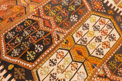 Vintage Turkish Kilim Rug, 5.9 x 13.0 ft, 180 x 395 cm, Handwoven Wool Kilim