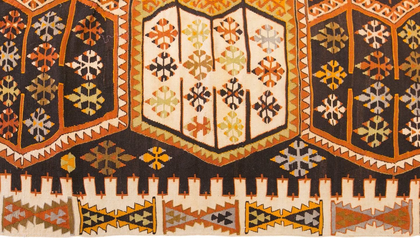 Vintage Turkish Kilim Rug, 5.9 x 13.0 ft, 180 x 395 cm, Handwoven Wool Kilim