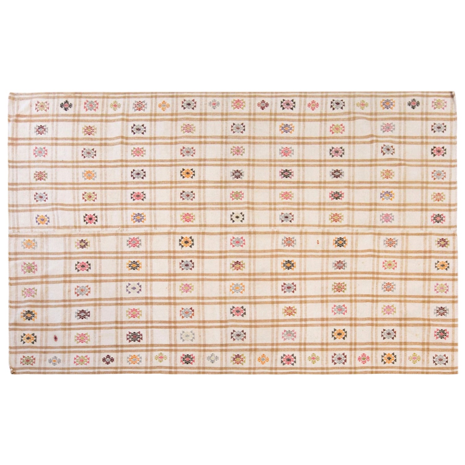 Vintage Turkish Kilim Rug, 5.9 x 9.5 ft, 180 x 290 cm, Handwoven Wool Kilim