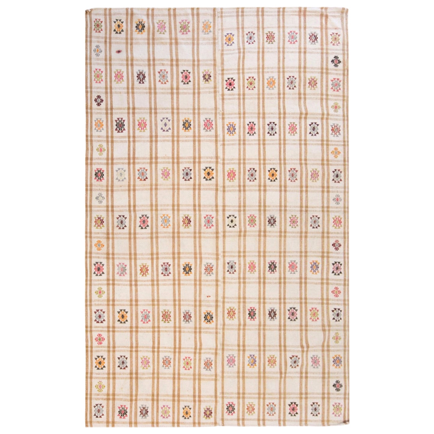 Vintage Turkish Kilim Rug, 5.9 x 9.5 ft, 180 x 290 cm, Handwoven Wool Kilim