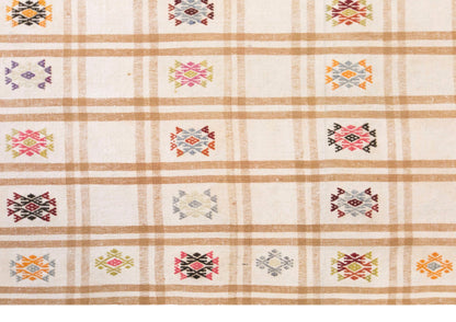 Vintage Turkish Kilim Rug, 5.9 x 9.5 ft, 180 x 290 cm, Handwoven Wool Kilim