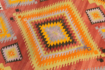 Vintage Turkish Kilim Rug, 5.9 x 9.8 ft, 180 x 300 cm, Handwoven Wool Kilim