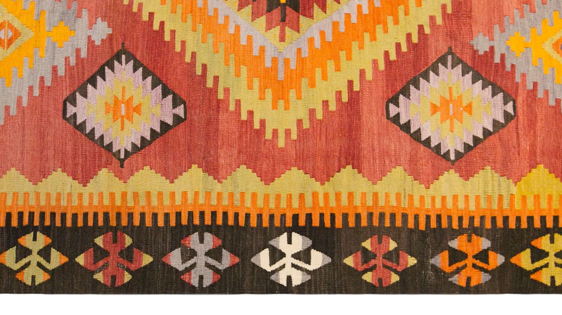 Vintage Turkish Kilim Rug, 5.9 x 9.8 ft, 180 x 300 cm, Handwoven Wool Kilim