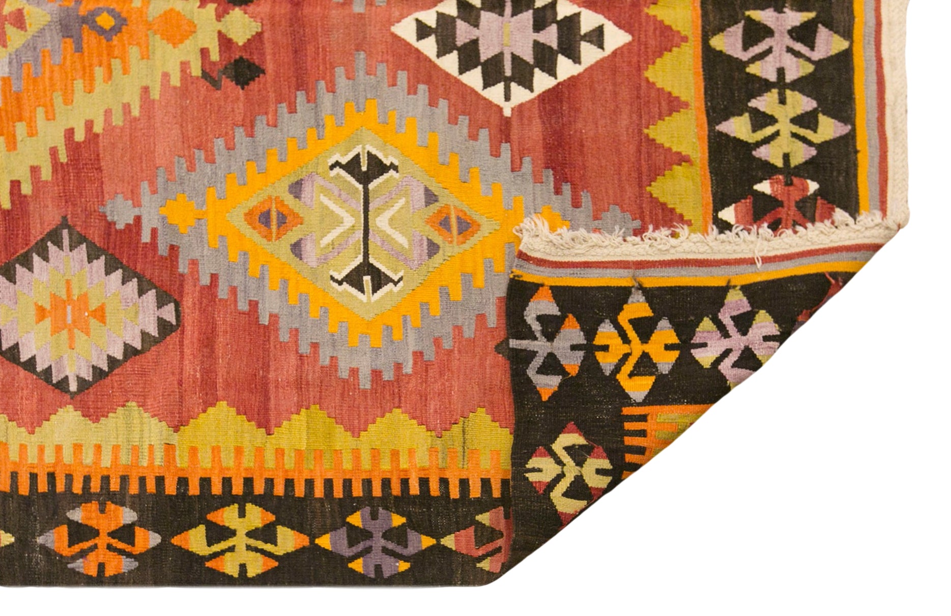 Vintage Turkish Kilim Rug, 5.9 x 9.8 ft, 180 x 300 cm, Handwoven Wool Kilim