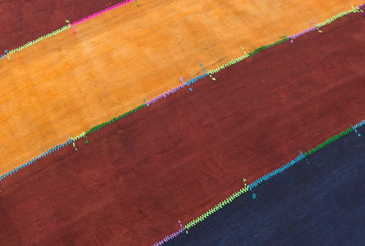 Vintage Turkish Kilim Rug, 5 x 10 ft, Handwoven Wool Striped Anatolian Rug