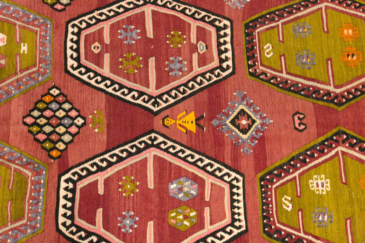 Vintage Turkish Kilim Rug, 6.1 x 12.6 ft, 186 x 385 cm, Handwoven Wool Kilim