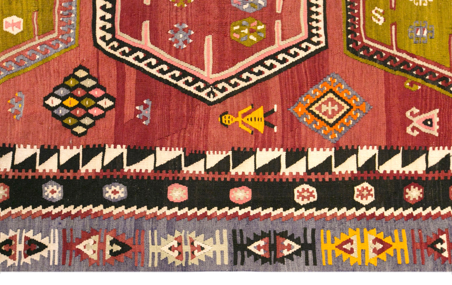 Vintage Turkish Kilim Rug, 6.1 x 12.6 ft, 186 x 385 cm, Handwoven Wool Kilim