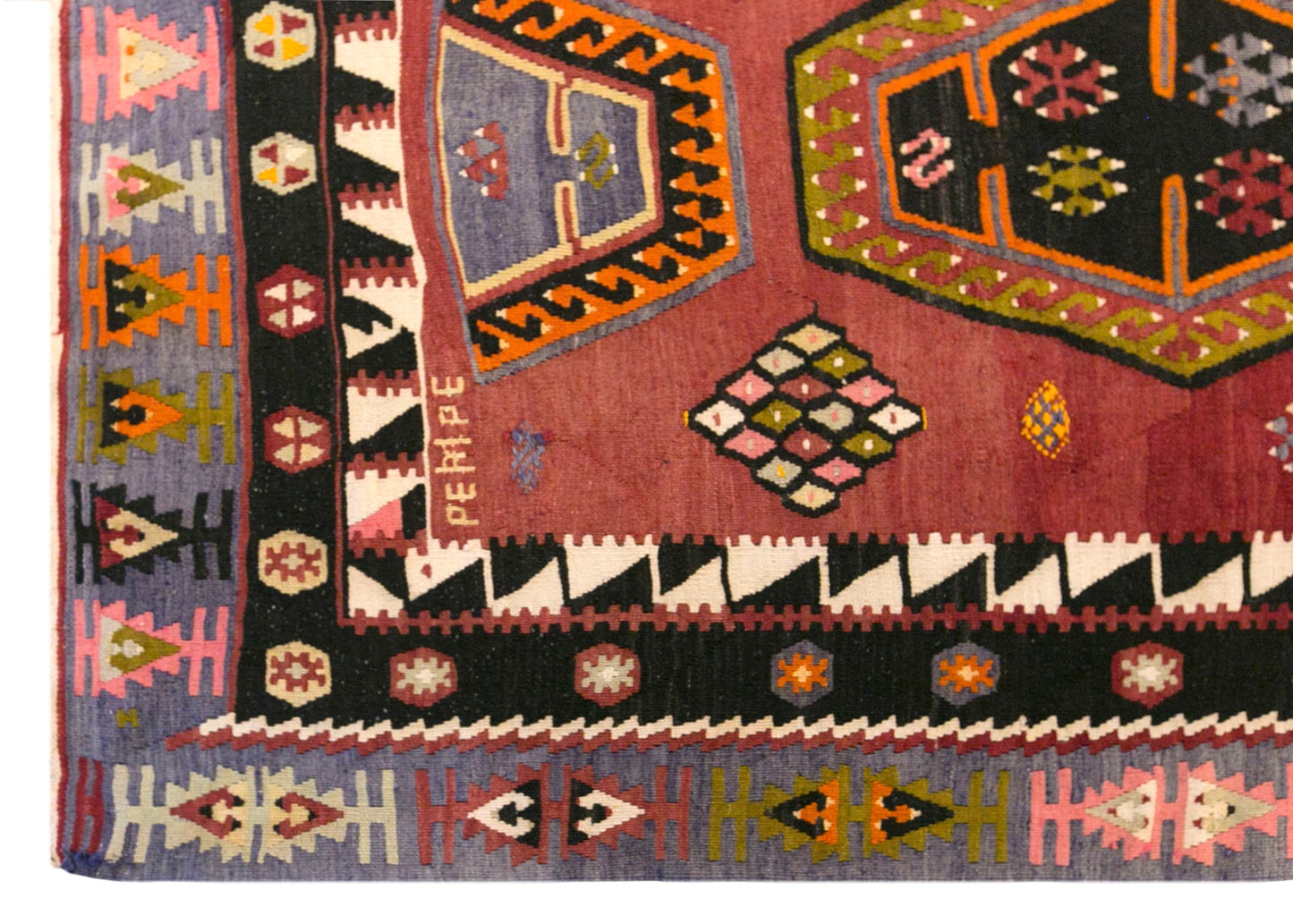 Vintage Turkish Kilim Rug, 6.1 x 12.6 ft, 186 x 385 cm, Handwoven Wool Kilim