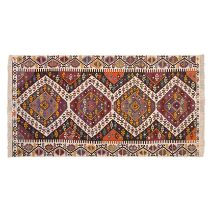 Vintage Turkish Kilim Rug, 6.1 x 15.6 ft, 185 x 475 cm, Handwoven Wool Kilim