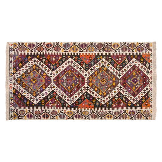 Vintage Turkish Kilim Rug, 6.1 x 15.6 ft, 185 x 475 cm, Handwoven Wool Kilim