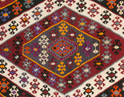Vintage Turkish Kilim Rug, 6.1 x 15.6 ft, 185 x 475 cm, Handwoven Wool Kilim