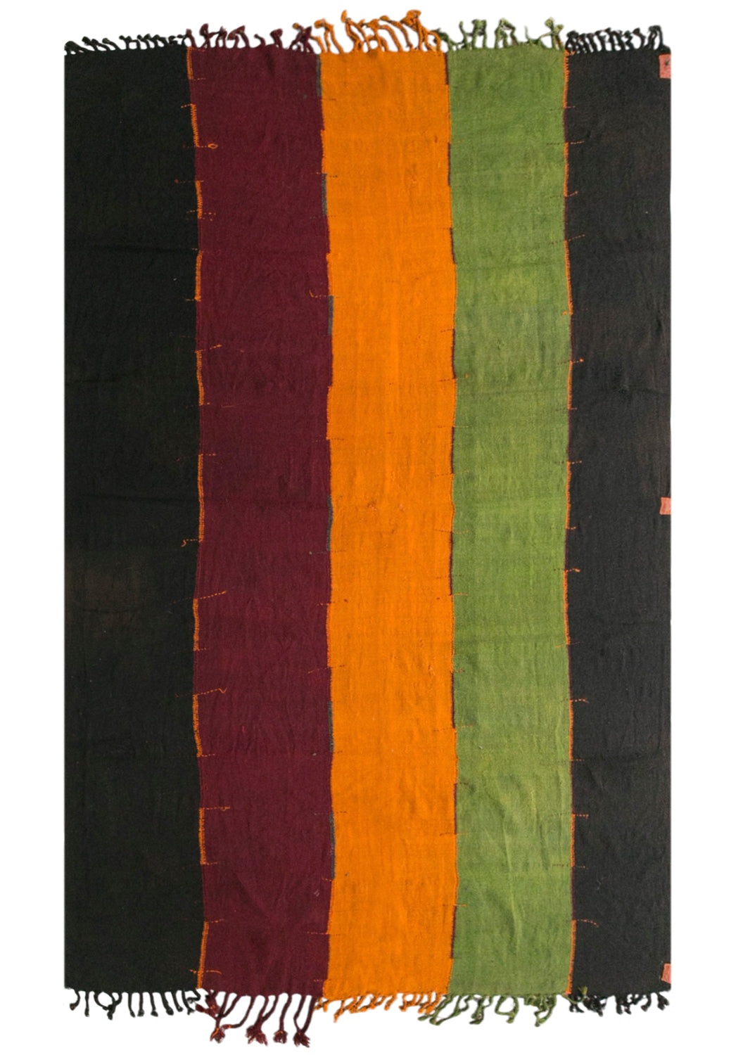 Vintage Turkish Kilim Rug, 6.2 x 10 ft, Handwoven Wool Striped Anatolian Rug