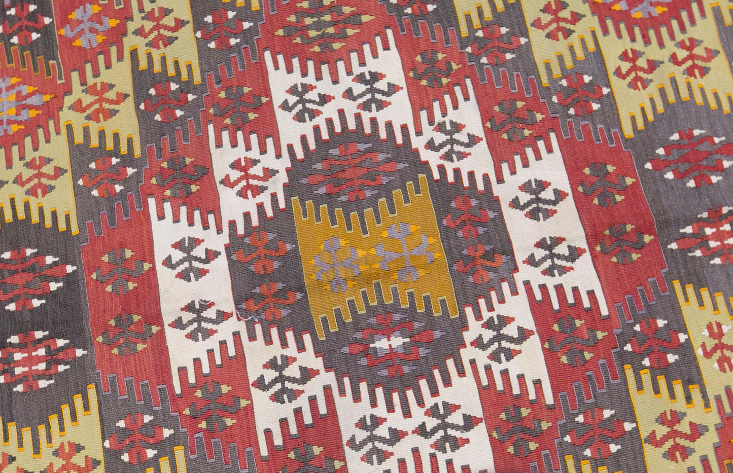 Vintage Turkish Kilim Rug, 6.2 x 13.6 ft, 190 x 415 cm, Handwoven Wool Kilim