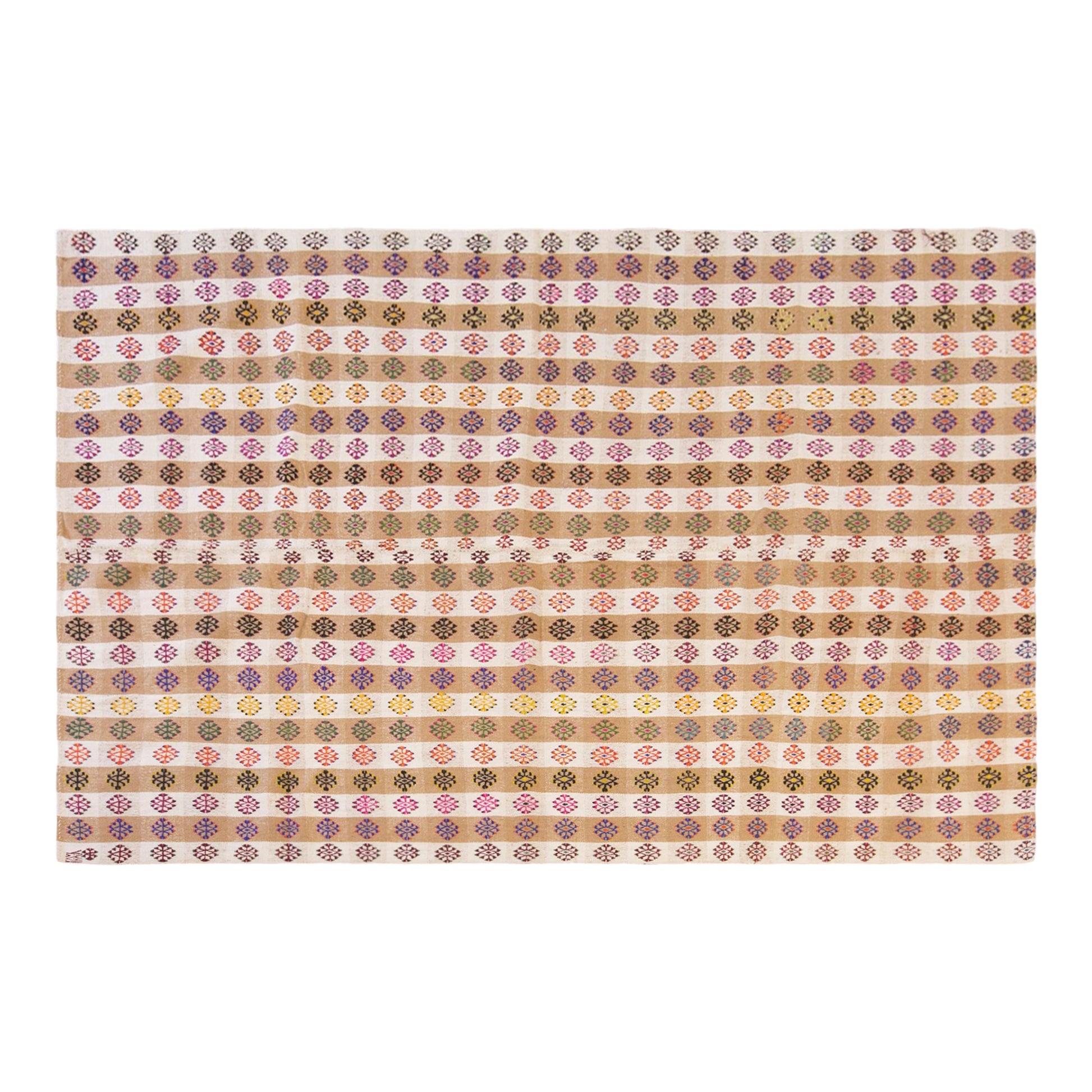 Vintage Turkish Kilim Rug, 6.2 x 8.9 ft, 190 x 271 cm, Handwoven Wool Kilim