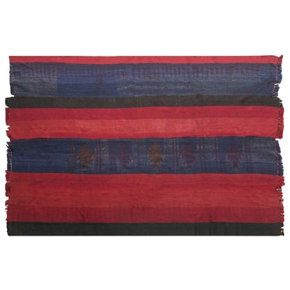 Vintage Turkish Kilim Rug, 6.2 x 9.8 ft, Handwoven Wool Striped Anatolian Rug