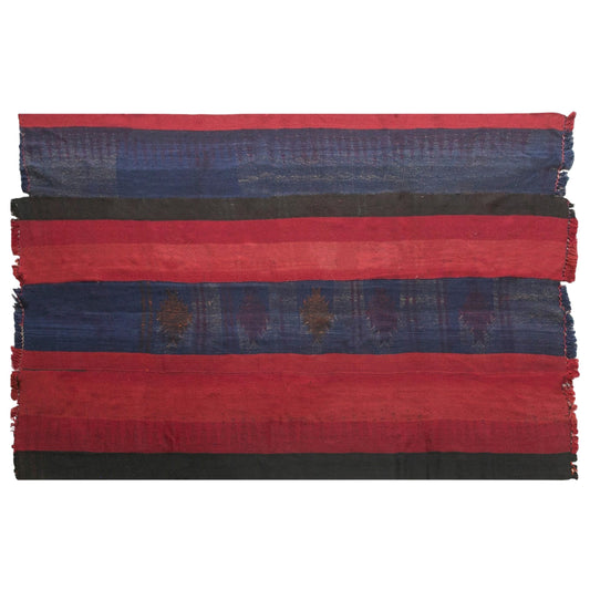 Vintage Turkish Kilim Rug, 6.2 x 9.8 ft, Handwoven Wool Striped Anatolian Rug