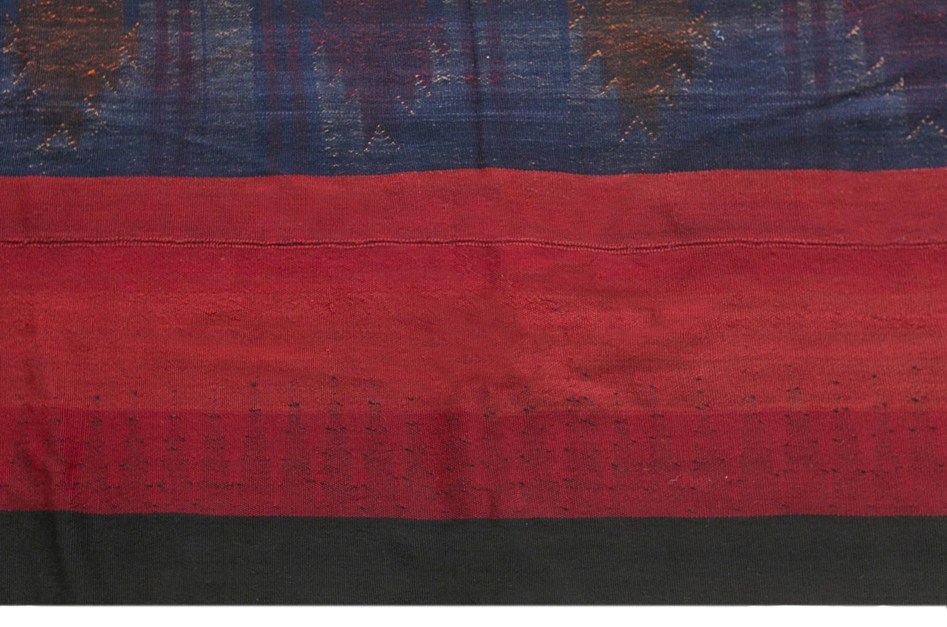 Vintage Turkish Kilim Rug, 6.2 x 9.8 ft, Handwoven Wool Striped Anatolian Rug