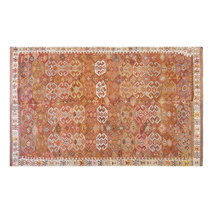 Vintage Turkish Kilim Rug, 6.3 x 11.3 ft, 192 x 345 cm, Handwoven Wool Kilim