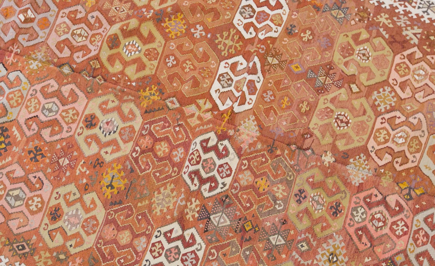 Vintage Turkish Kilim Rug, 6.3 x 11.3 ft, 192 x 345 cm, Handwoven Wool Kilim