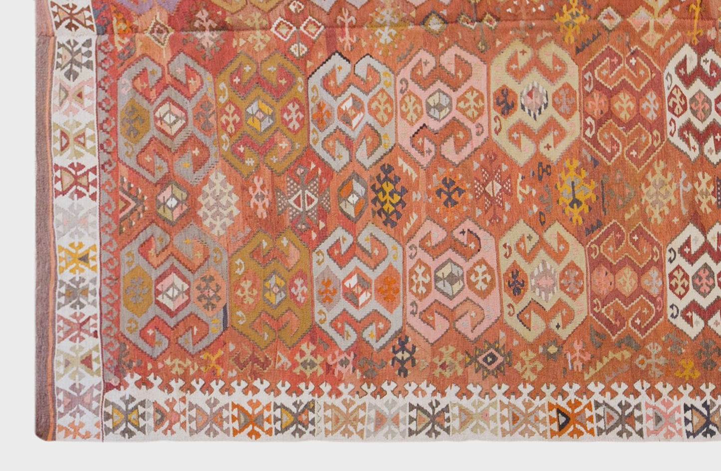 Vintage Turkish Kilim Rug, 6.3 x 11.3 ft, 192 x 345 cm, Handwoven Wool Kilim
