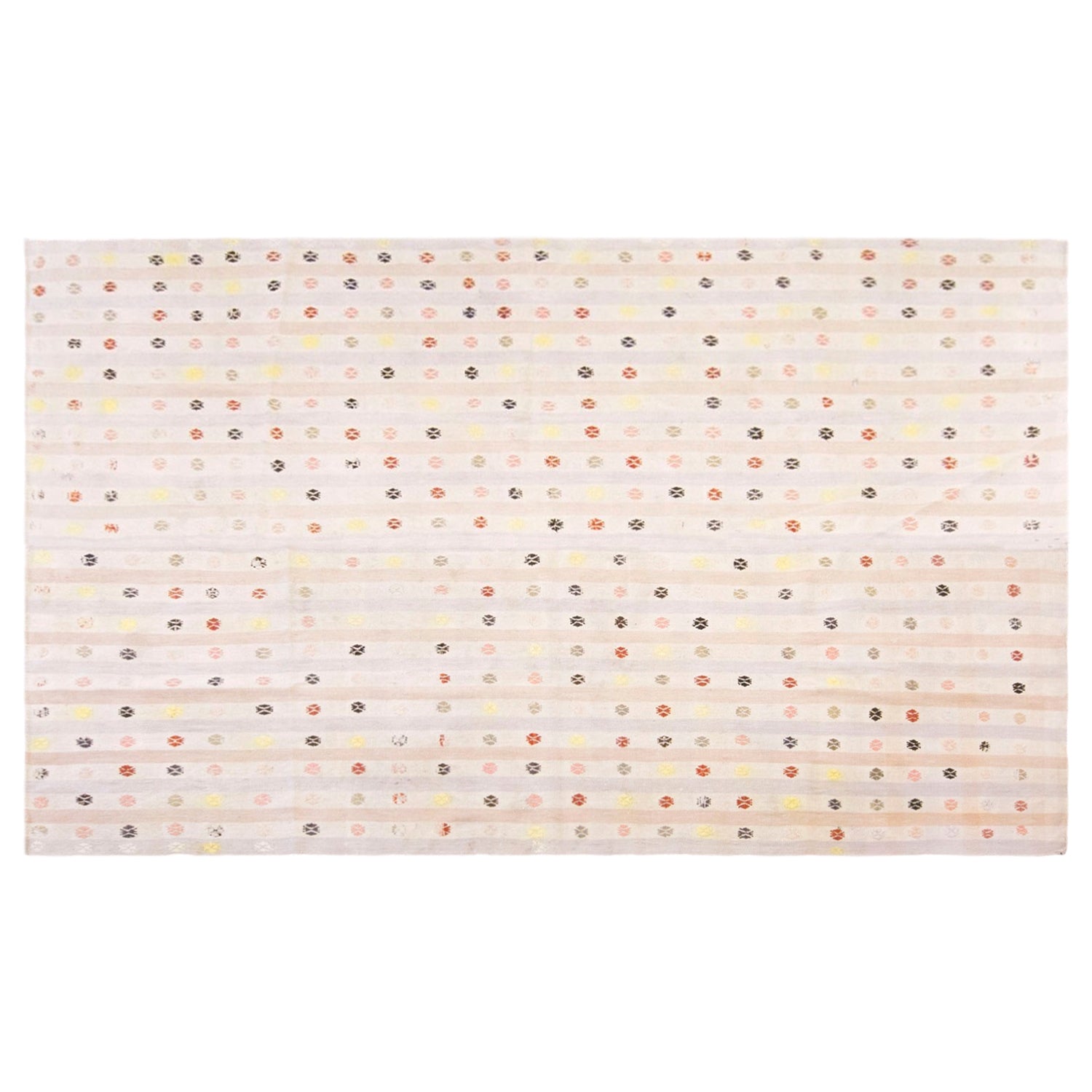 Vintage Turkish Kilim Rug, 6.3 x 8.9 ft, 192 x 270 cm, Handwoven Wool Kilim