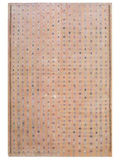 Vintage Turkish Kilim Rug, 6.4 x 10.5 ft, 195 x 320 cm, Handwoven Wool Kilim