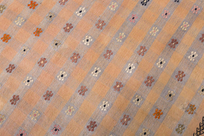 Vintage Turkish Kilim Rug, 6.4 x 10.5 ft, 195 x 320 cm, Handwoven Wool Kilim