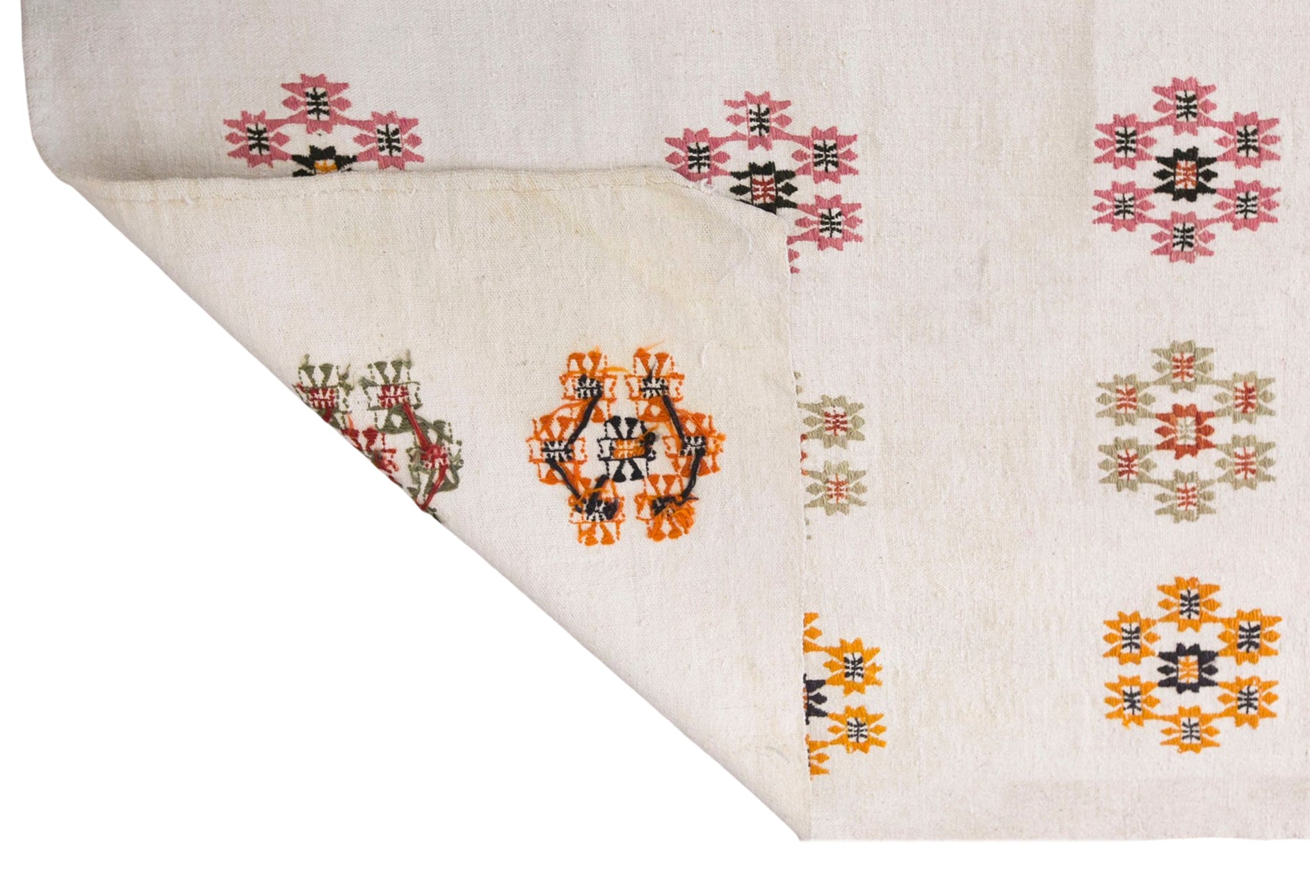 Vintage Turkish Kilim Rug, 6.7 x 8.7 ft, 205 x 265 cm, Handwoven Wool Kilim