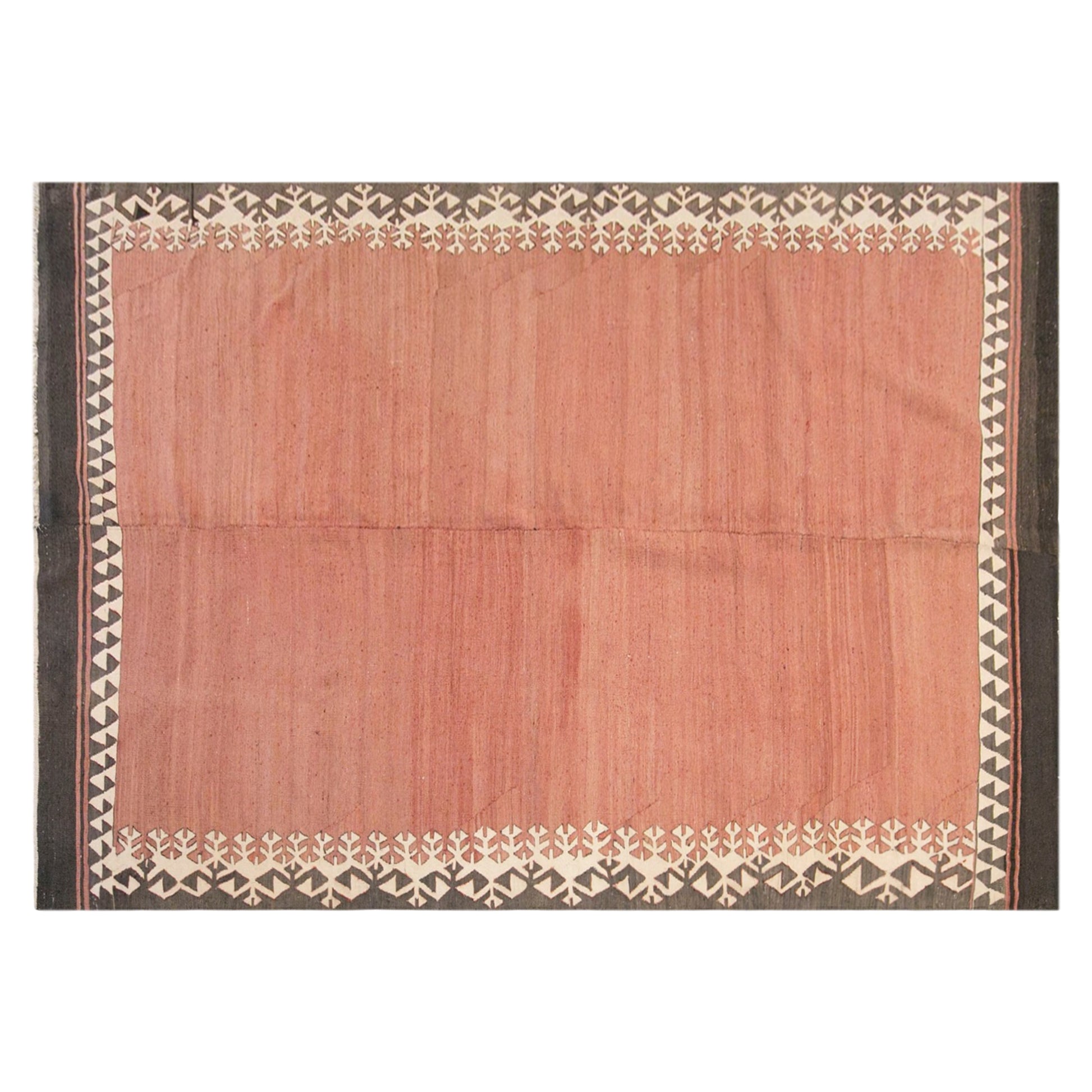Vintage Turkish Kilim Rug, 6.8 x 10.8 ft, 206 x 330 cm, Handwoven Wool Kilim