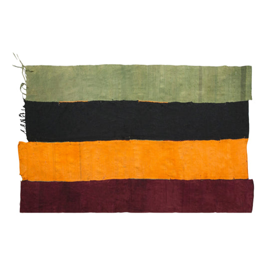 Vintage Turkish Kilim Rug, 6 x 11 ft, Handwoven Wool Striped Anatolian Rug
