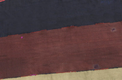 Vintage Turkish Kilim Rug, 6 x 11 ft, Handwoven Wool Striped Anatolian Rug