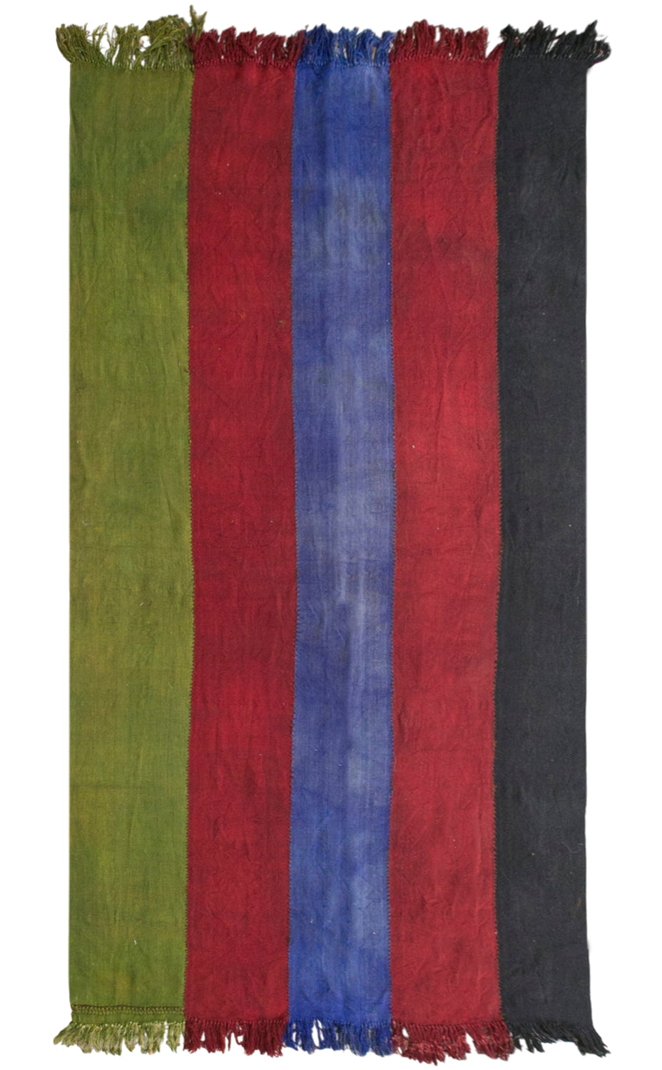 Vintage Turkish Kilim Rug, 6 x 11 ft, Handwoven Wool Striped Anatolian Rug