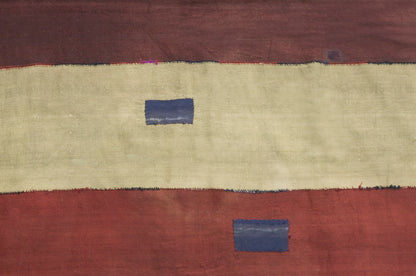 Vintage Turkish Kilim Rug, 6 x 11 ft, Handwoven Wool Striped Anatolian Rug