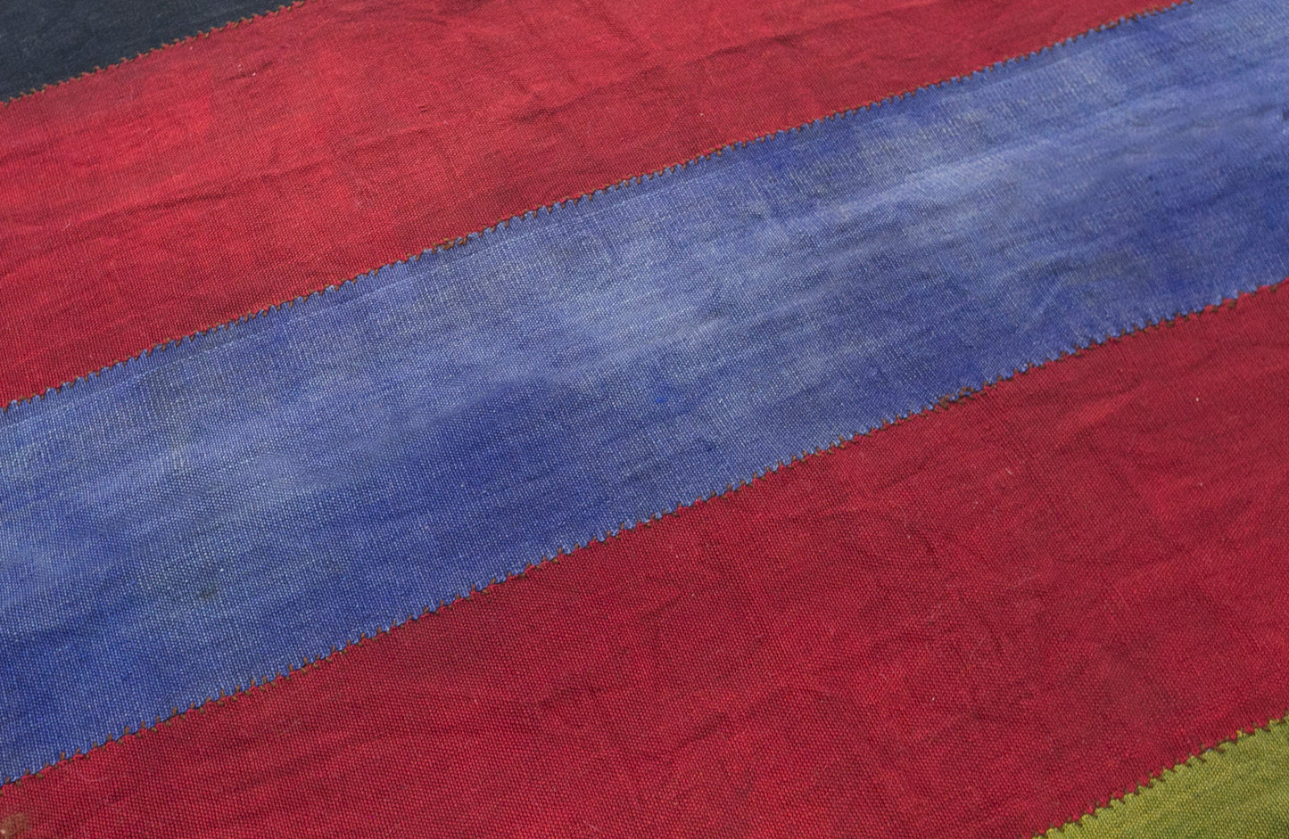 Vintage Turkish Kilim Rug, 6 x 11 ft, Handwoven Wool Striped Anatolian Rug