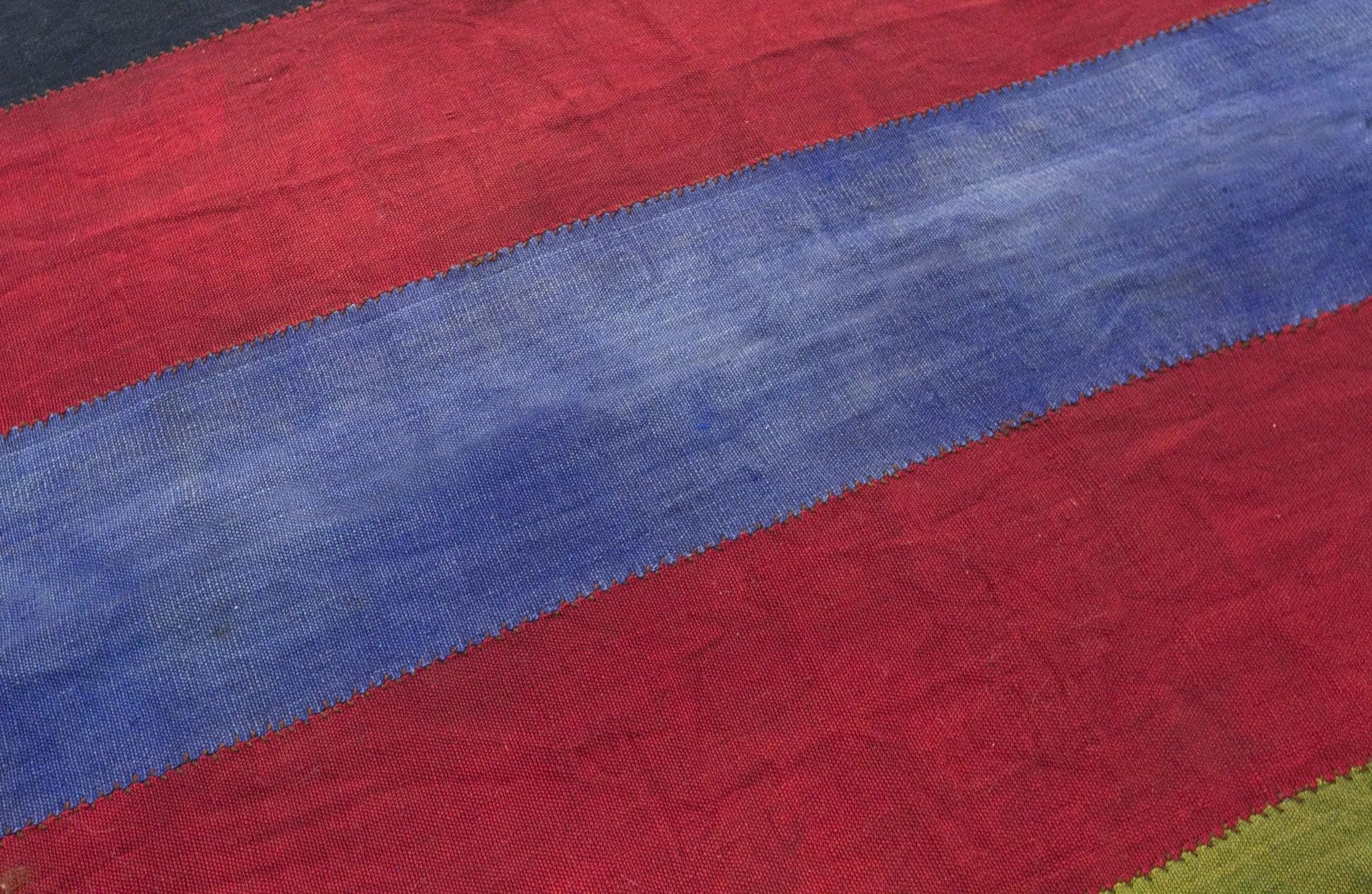 Vintage Turkish Kilim Rug, 6 x 11 ft, Handwoven Wool Striped Anatolian Rug