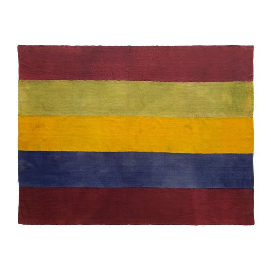 Vintage Turkish Kilim Rug, 6 x 9 ft, Handwoven Wool Striped Anatolian Rug