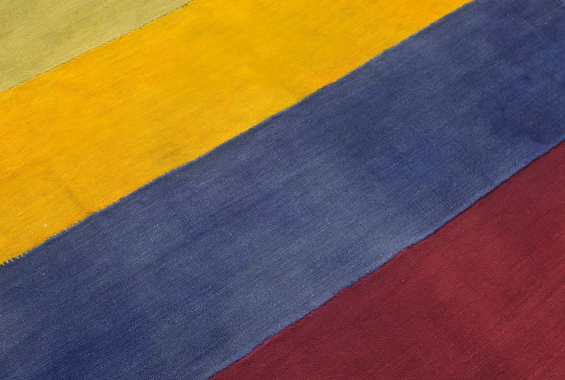 Vintage Turkish Kilim Rug, 6 x 9 ft, Handwoven Wool Striped Anatolian Rug