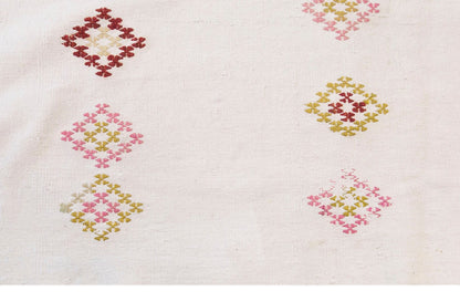 Vintage Turkish Kilim Rug, 7.0 x 7.5 ft, 212 x 230 cm, Handwoven Wool Kilim