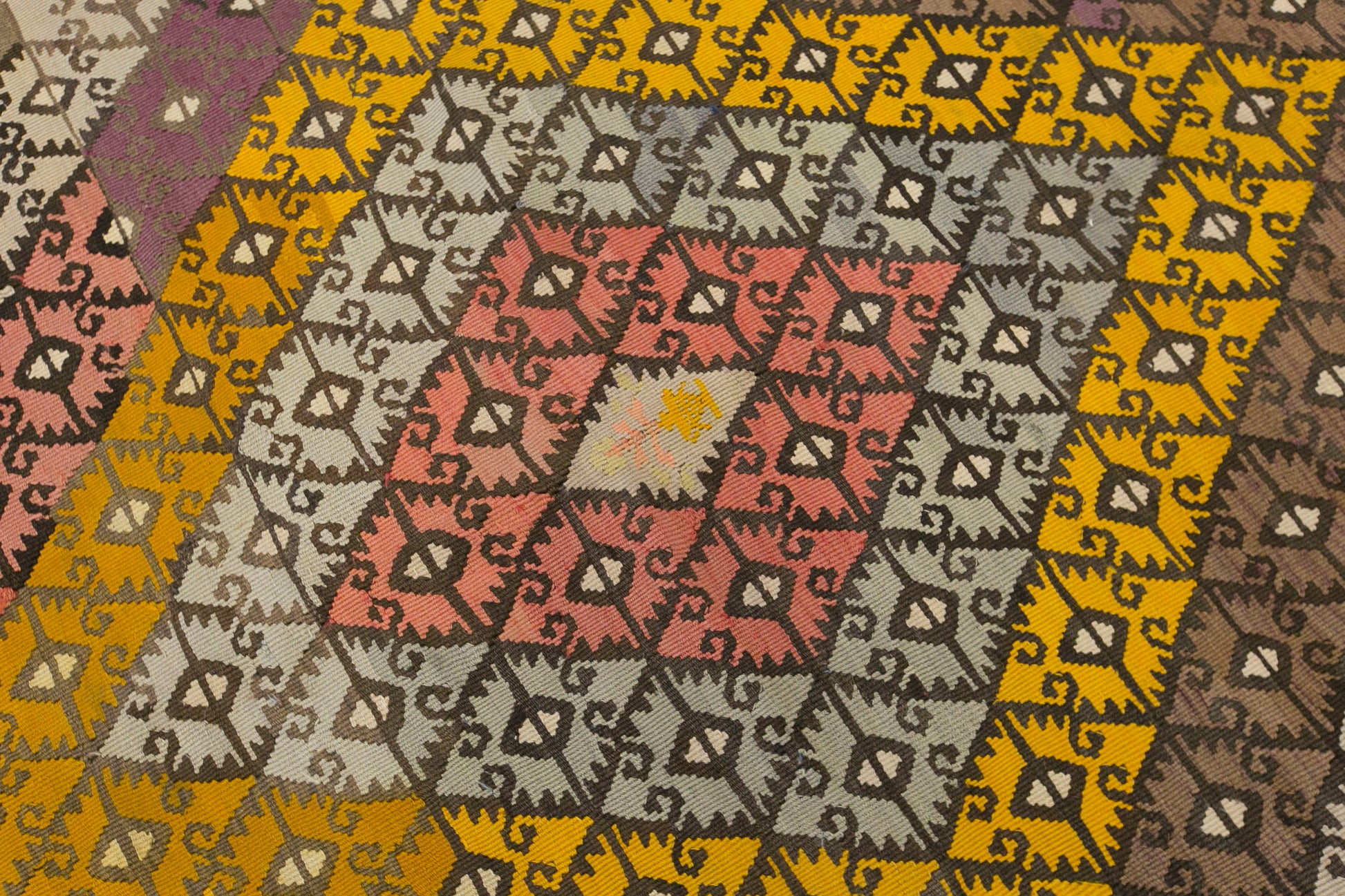 Vintage Turkish Kilim Rug, 7.1 x 13.1 ft, 215 x 400 cm, Handwoven Wool Kilim