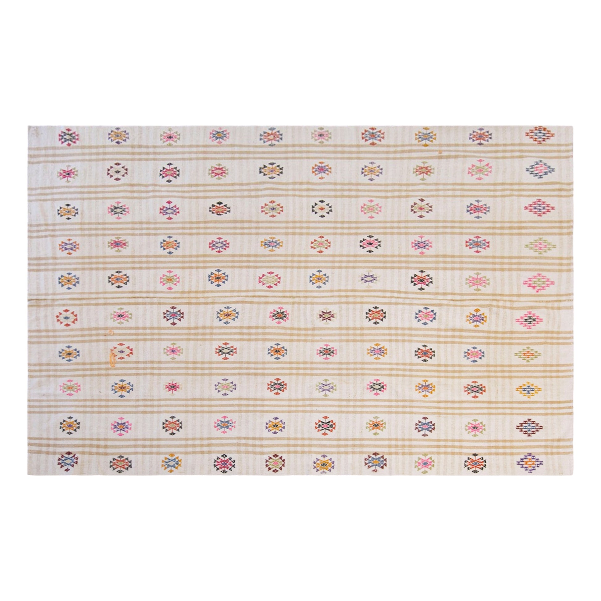 Vintage Turkish Kilim Rug, 7.1 x 9.7 ft, 217 x 295 cm, Handwoven Wool Kilim