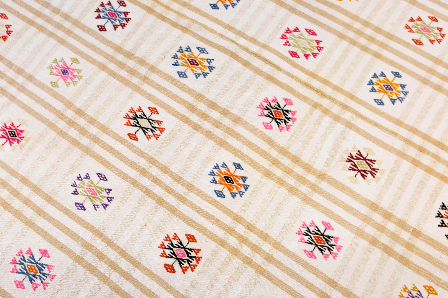 Vintage Turkish Kilim Rug, 7.1 x 9.7 ft, 217 x 295 cm, Handwoven Wool Kilim