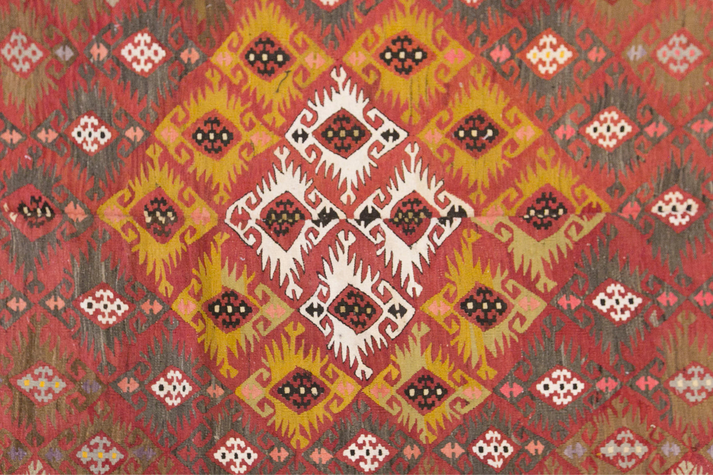 Vintage Turkish Kilim Rug, 7.2 x 15.1 ft, 220 x 460 cm, Handwoven Wool Kilim