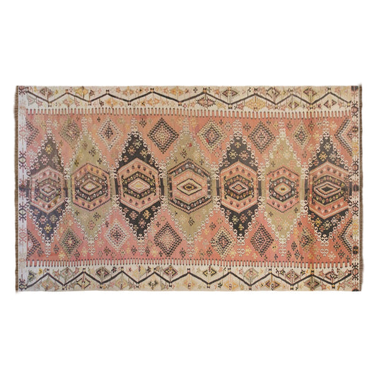 Vintage Turkish Kilim Rug, 7.4 x 17.7 ft, 225 x 540 cm, Handwoven Wool Kilim