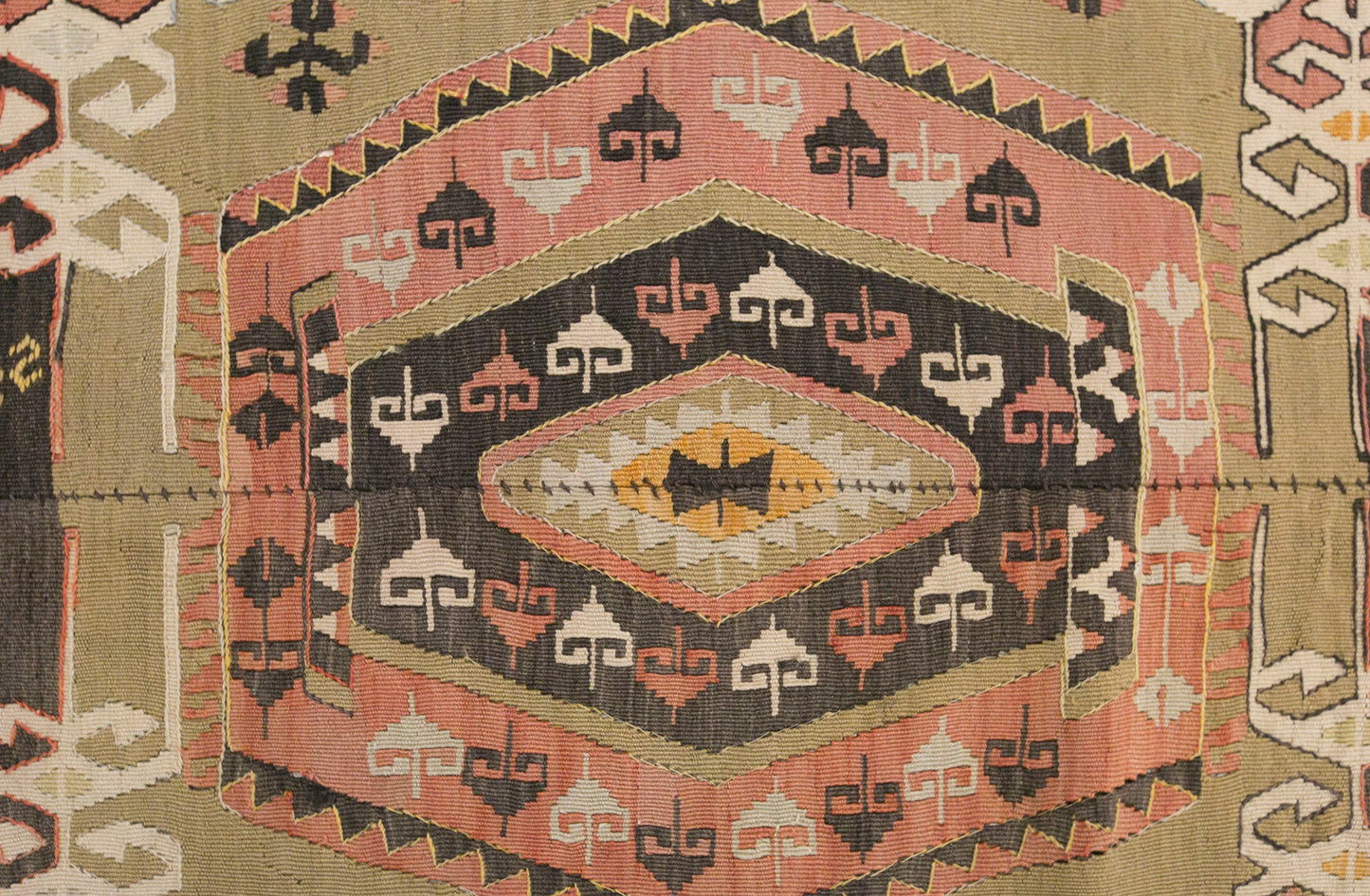 Vintage Turkish Kilim Rug, 7.4 x 17.7 ft, 225 x 540 cm, Handwoven Wool Kilim