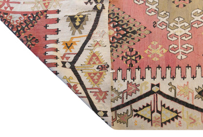 Vintage Turkish Kilim Rug, 7.4 x 17.7 ft, 225 x 540 cm, Handwoven Wool Kilim