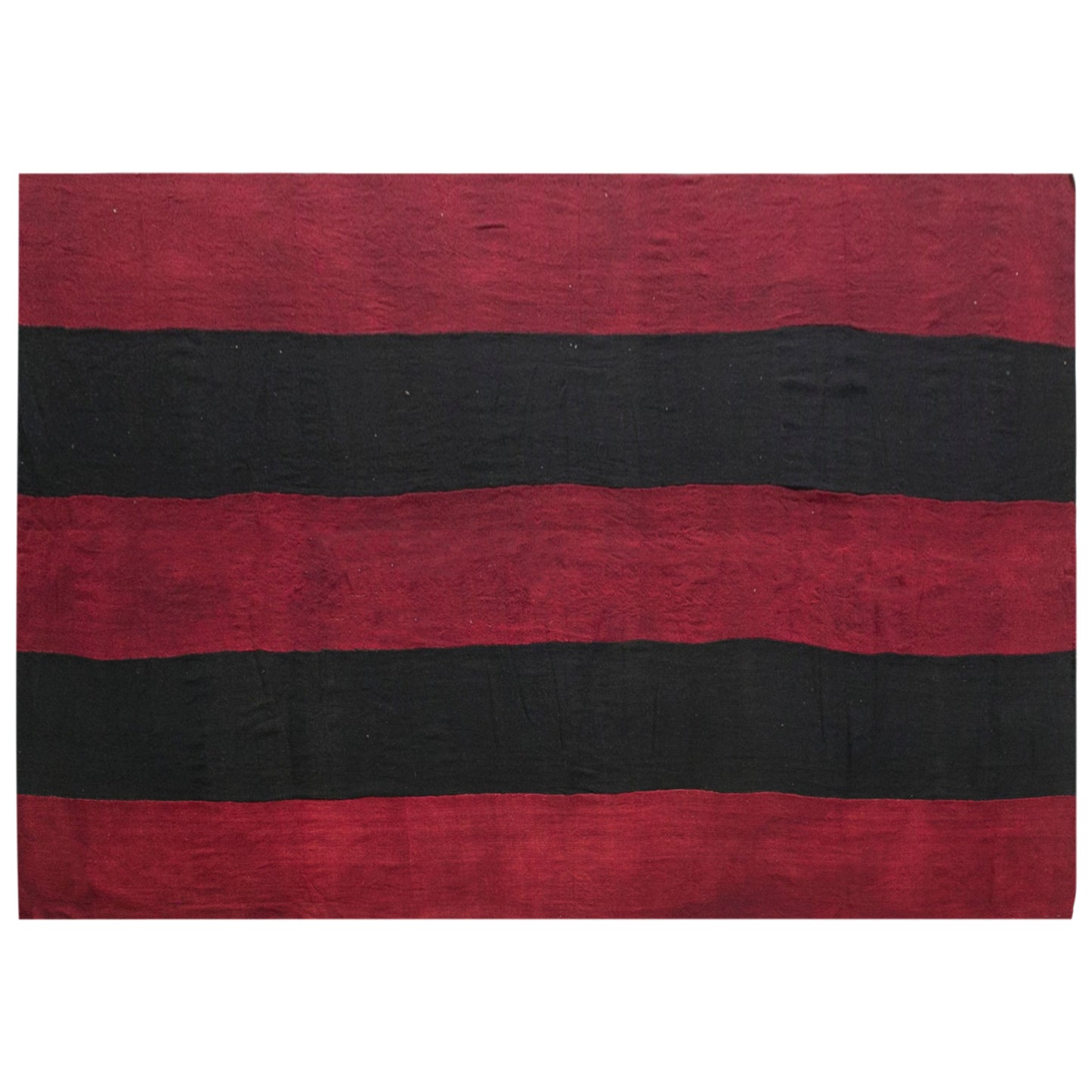 Vintage Turkish Kilim Rug, 7.5 x 13 ft, Handwoven Wool Striped Anatolian Rug